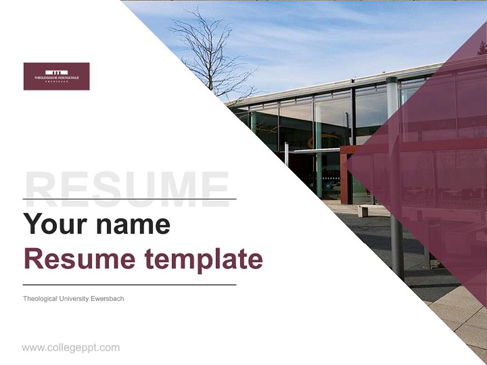 Theological University Ewersbach Resume PPT Template4:3 ratio PPT effect preview image5