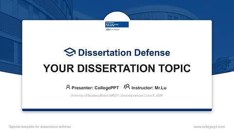 University of Duisburg-Essen – Duisburg campus Graduation Thesis Defense PPT Template