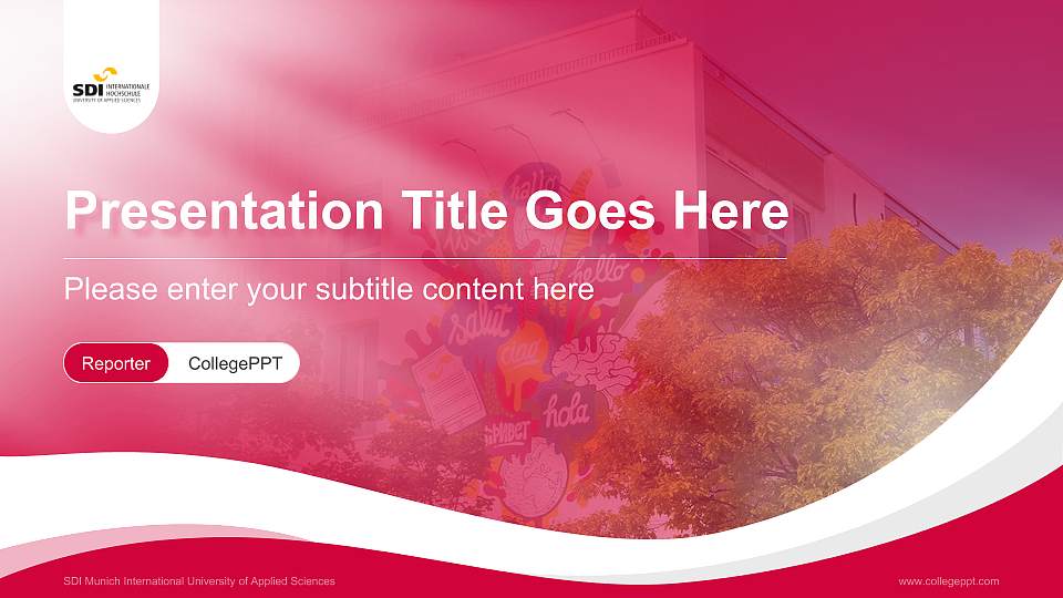 SDI Munich International University of Applied Sciences Lecture Sharing and Networking Event PPT Template16:9 ratio PPT effect preview image