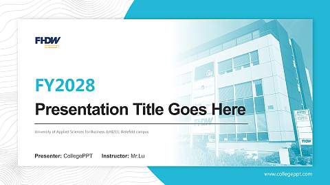 University of Applied Sciences for Business – Bielefeld campus Academic Presentation/Research Findings Report PPT Template