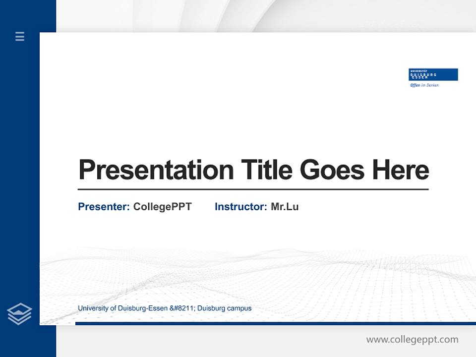University of Duisburg-Essen – Duisburg campus Thesis Proposal/Graduation Defense PPT Template4:3 ratio PPT effect preview image5