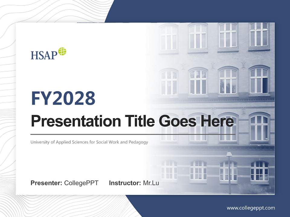 University of Applied Sciences for Social Work and Pedagogy Academic Presentation/Research Findings Report PPT Template4:3 ratio PPT effect preview image5