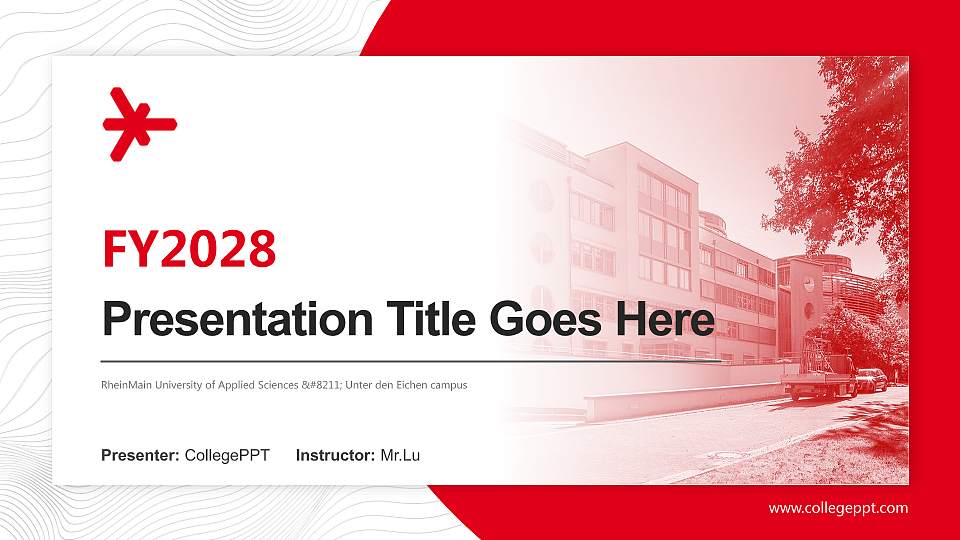 RheinMain University of Applied Sciences – Unter den Eichen campus Academic Presentation/Research Findings Report PPT Template16:9 ratio PPT effect preview image