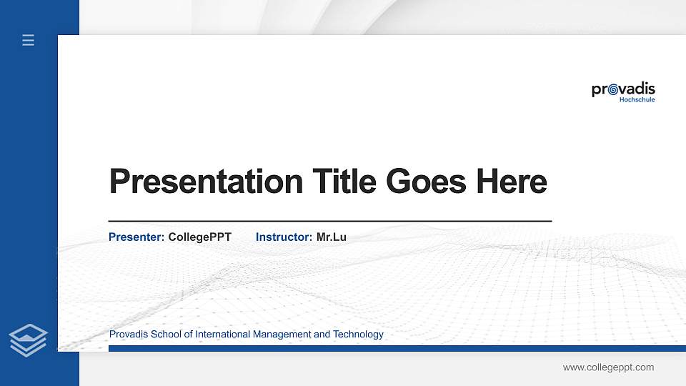 Provadis School of International Management and Technology Thesis Proposal/Graduation Defense PPT Template16:9 ratio PPT effect preview image