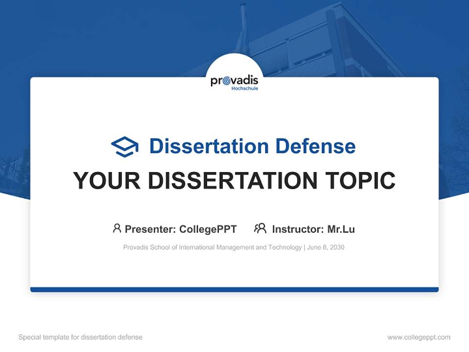 Provadis School of International Management and Technology Graduation Thesis Defense PPT Template4:3 ratio PPT effect preview image7