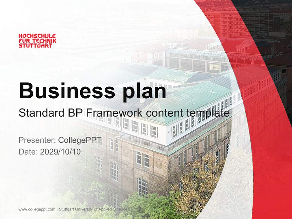 Stuttgart University of Applied Sciences Competition/Entrepreneurship Contest PPT Template4:3 ratio PPT effect preview image9