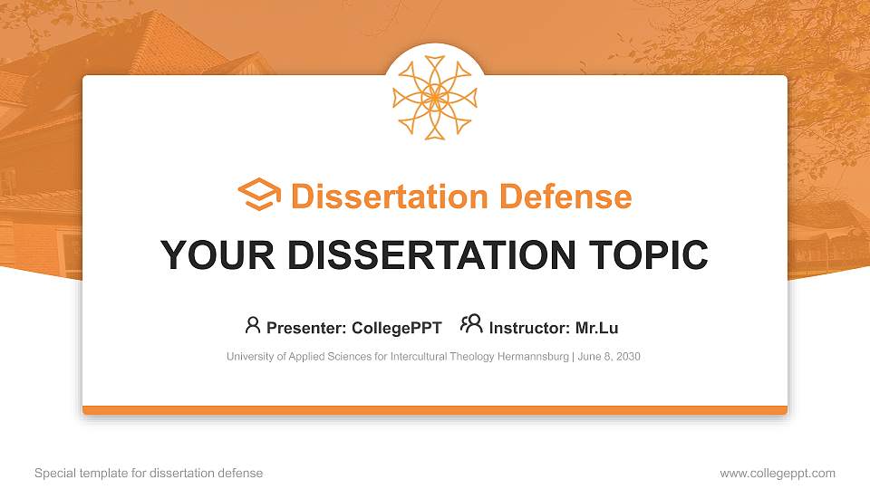 University of Applied Sciences for Intercultural Theology Hermannsburg Graduation Thesis Defense PPT Template16:9 ratio PPT effect preview image