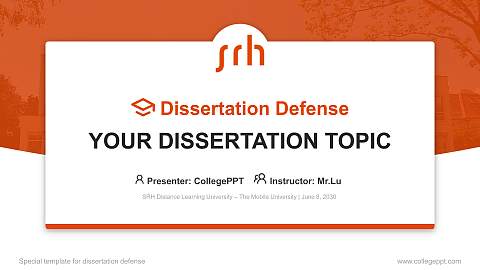 SRH Distance Learning University – The Mobile University Graduation Thesis Defense PPT Template