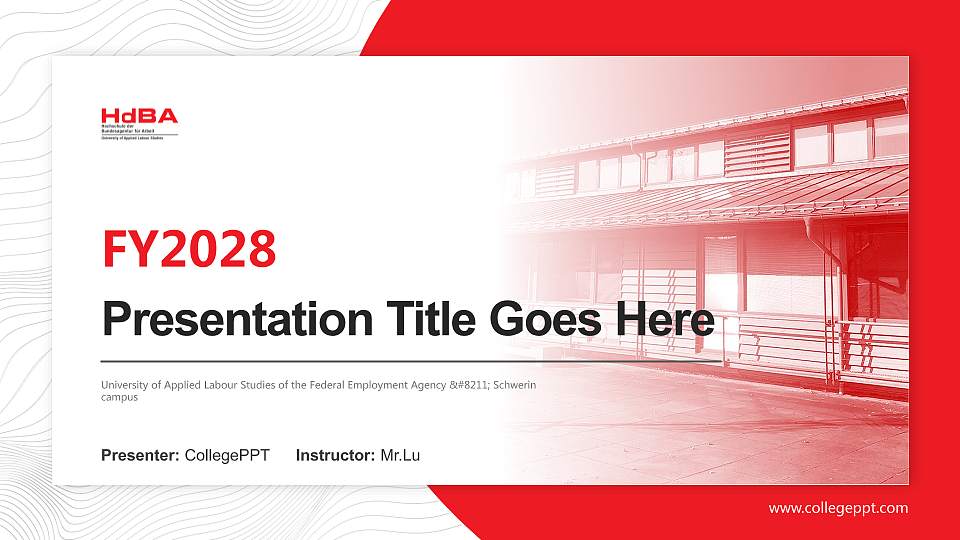 University of Applied Labour Studies of the Federal Employment Agency – Schwerin campus Academic Presentation/Research Findings Report PPT Template16:9 ratio PPT effect preview image