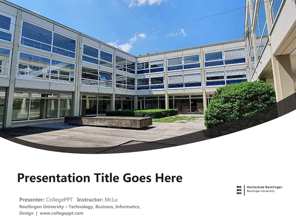 Reutlingen University – Technology, Business, Informatics, Design Course/Courseware Creation PPT Template4:3 ratio PPT effect preview image5