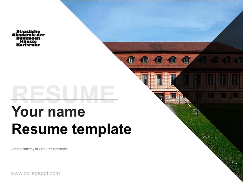 State Academy of Fine Arts Karlsruhe Resume PPT Template4:3 ratio PPT effect preview image5