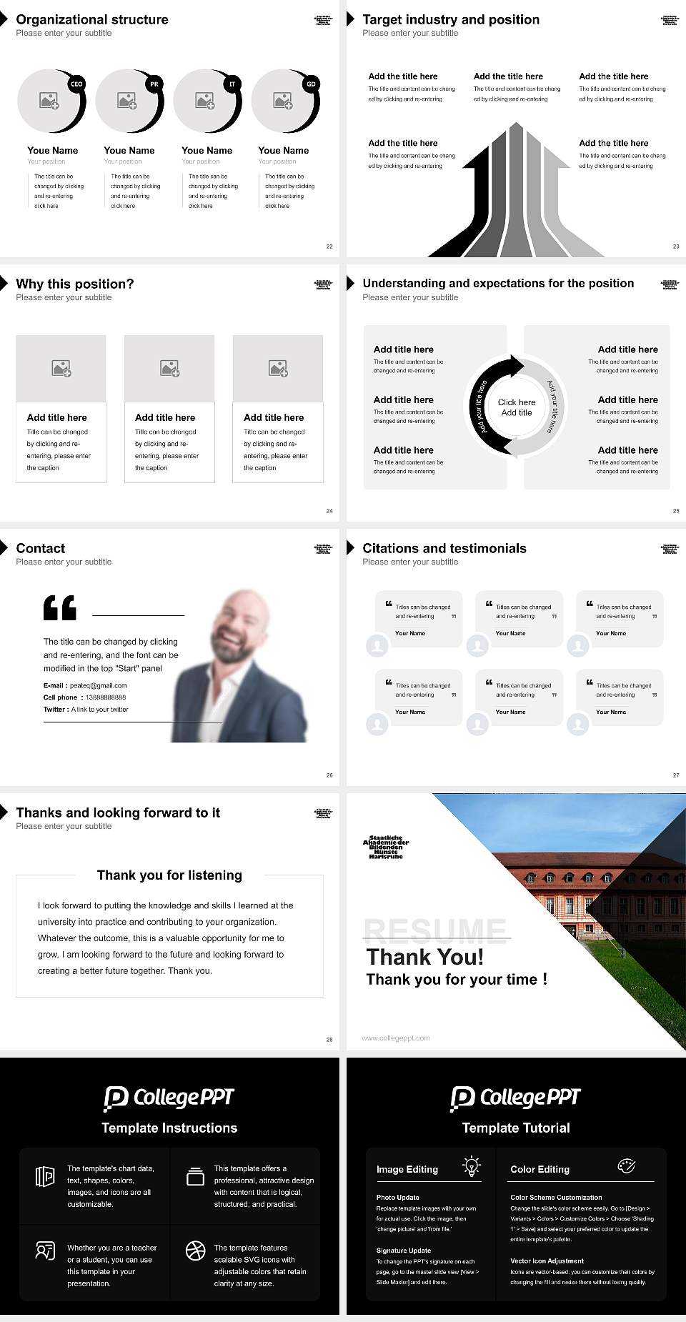 State Academy of Fine Arts Karlsruhe Resume PPT Template4:3 ratio PPT effect preview image4