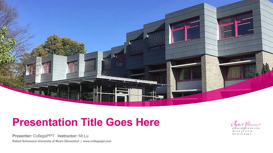 Robert Schumann University of Music Düsseldorf Course/Courseware Creation PPT Template16:9 ratio PPT effect preview image