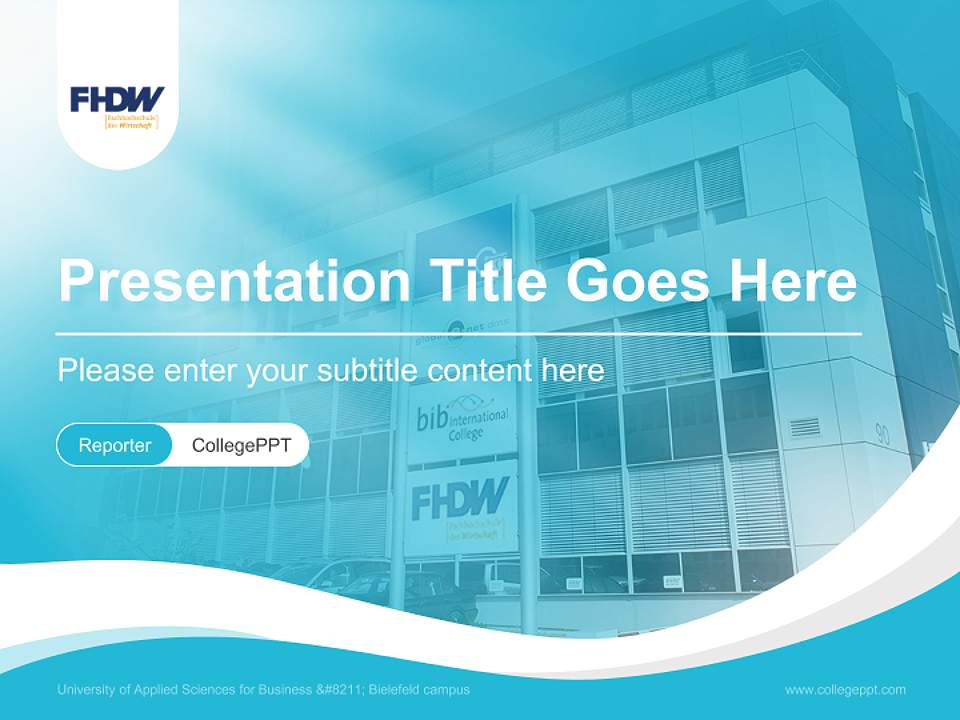 University of Applied Sciences for Business – Bielefeld campus Lecture Sharing and Networking Event PPT Template4:3 ratio PPT effect preview image4