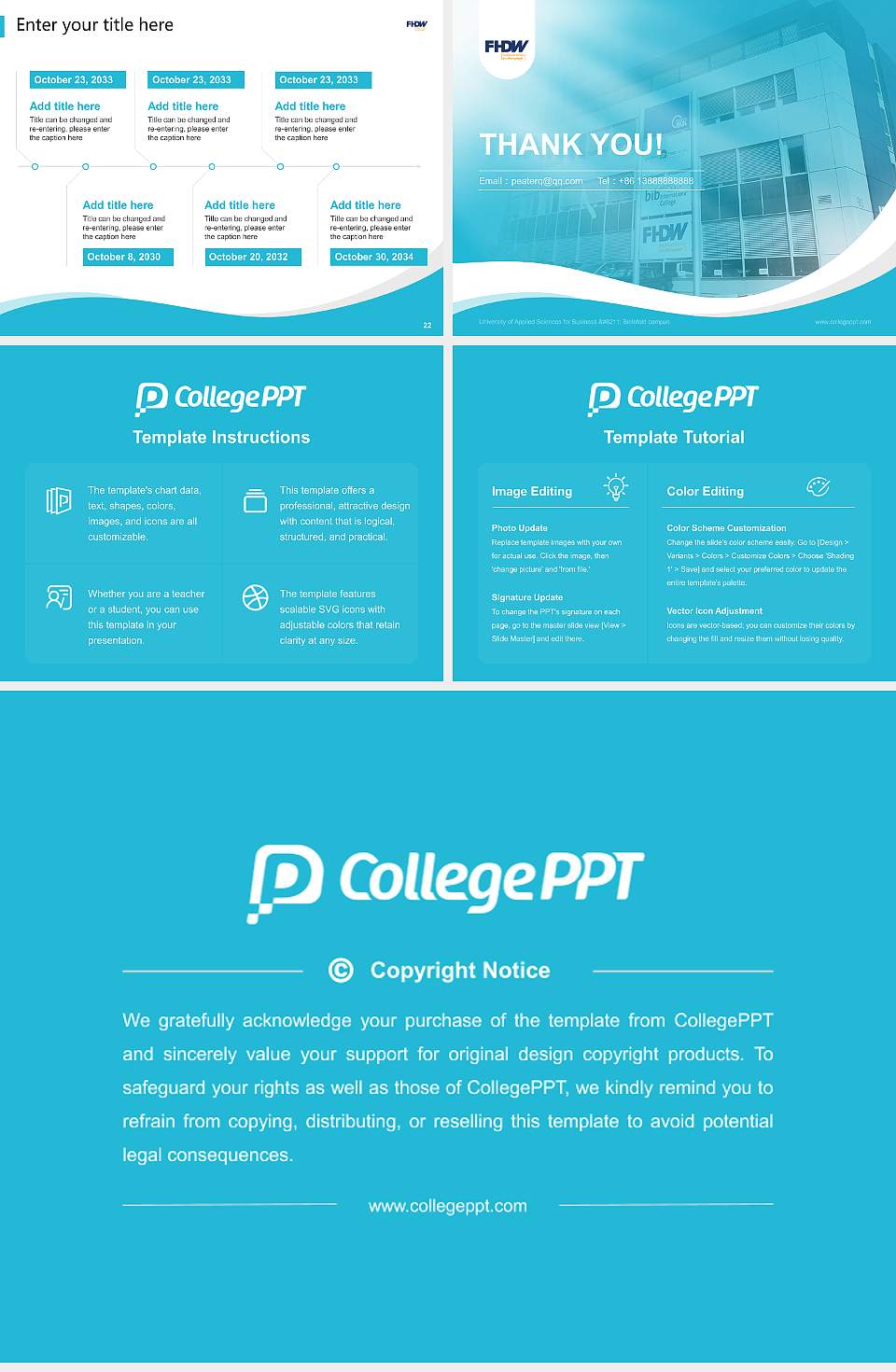 University of Applied Sciences for Business – Bielefeld campus Lecture Sharing and Networking Event PPT Template4:3 ratio PPT effect preview image4