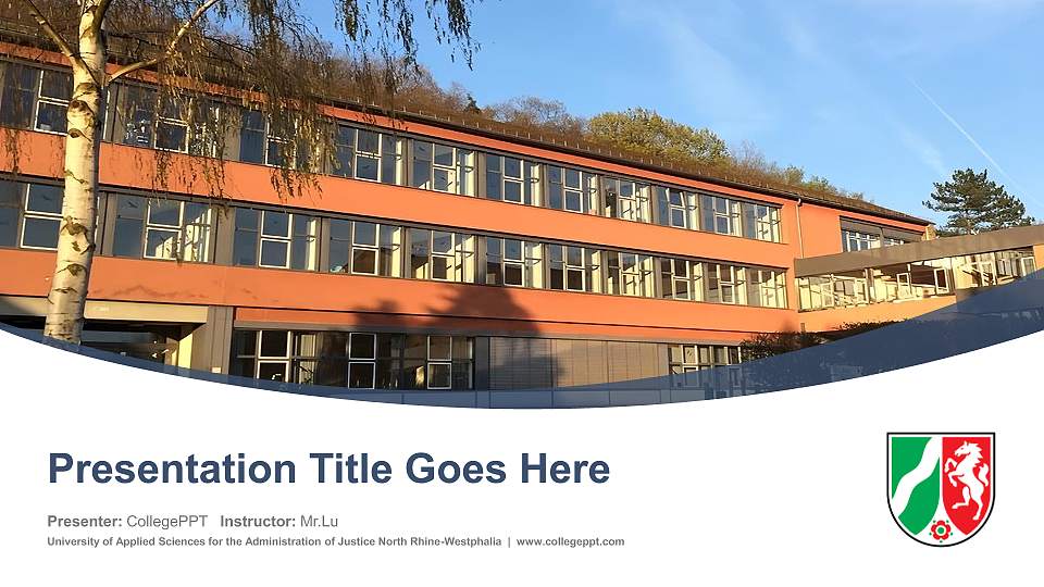 University of Applied Sciences for the Administration of Justice North Rhine-Westphalia Course/Courseware Creation PPT Template16:9 ratio PPT effect preview image