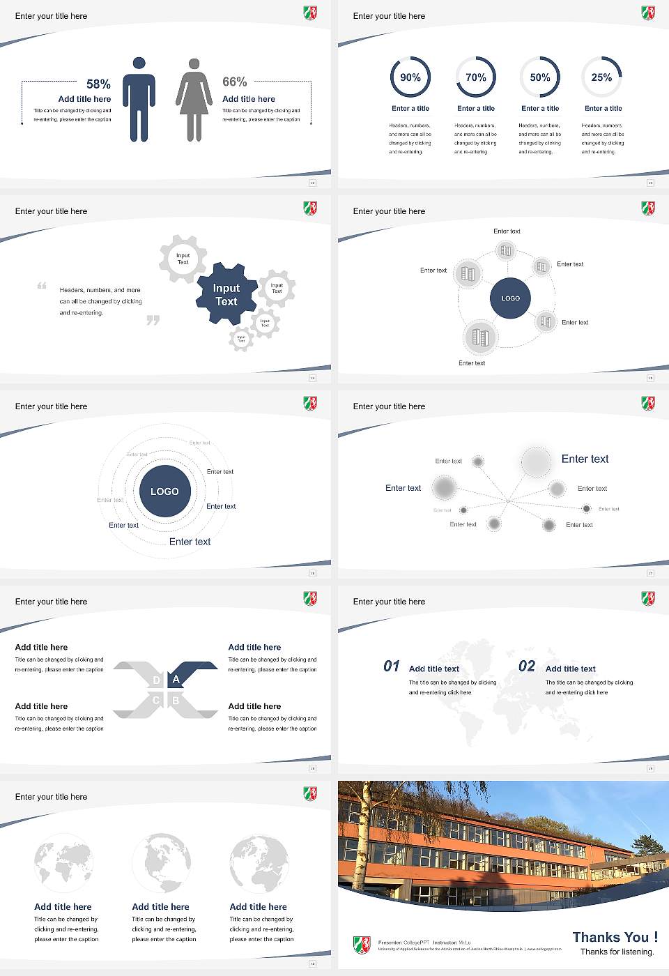 University of Applied Sciences for the Administration of Justice North Rhine-Westphalia Course/Courseware Creation PPT Template16:9 ratio PPT effect preview image4