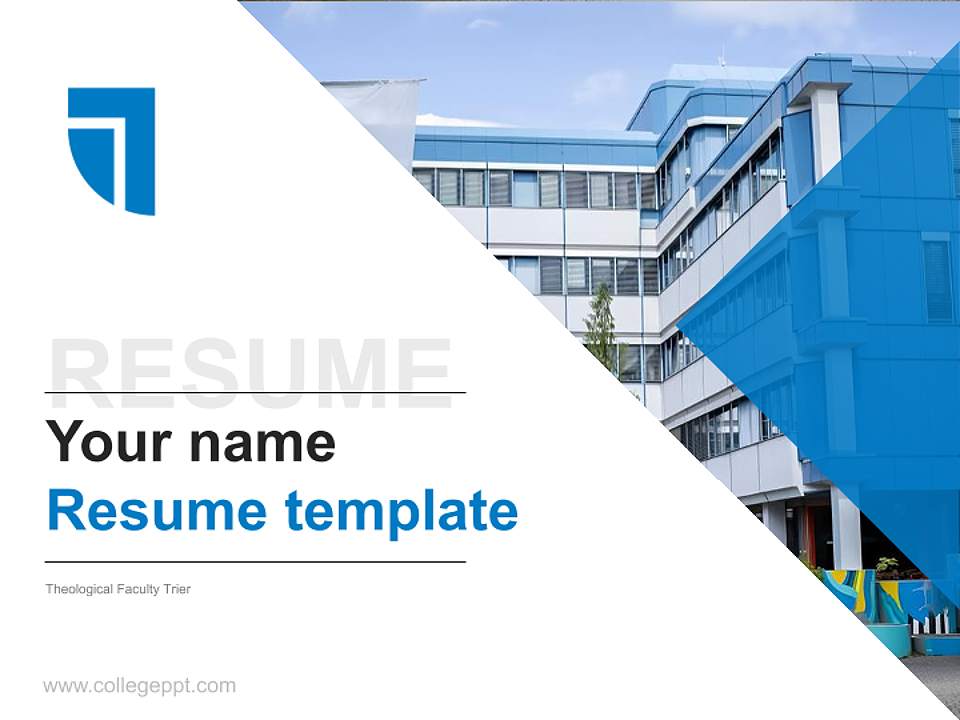 Theological Faculty Trier Resume PPT Template4:3 ratio PPT effect preview image5