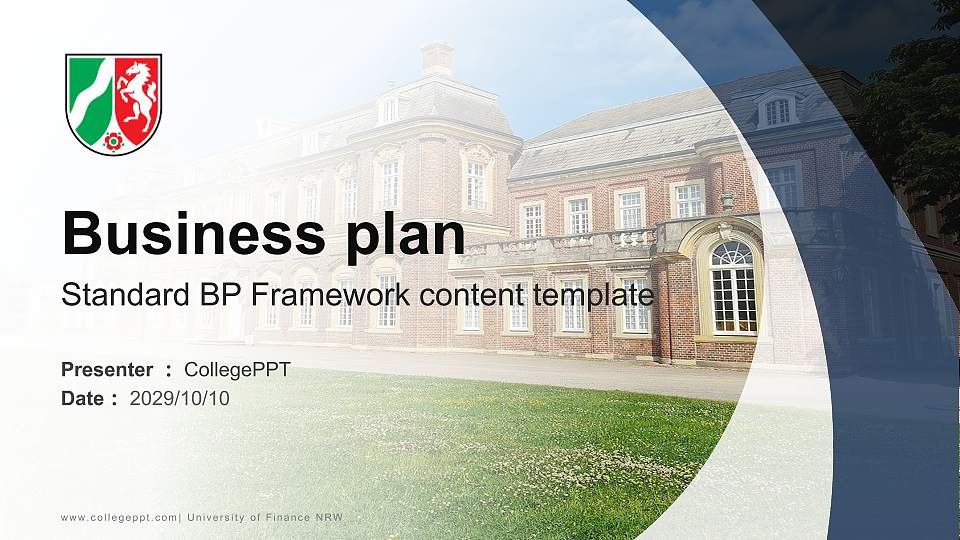 University of Finance NRW Competition/Entrepreneurship Contest PPT Template16:9 ratio PPT effect preview image