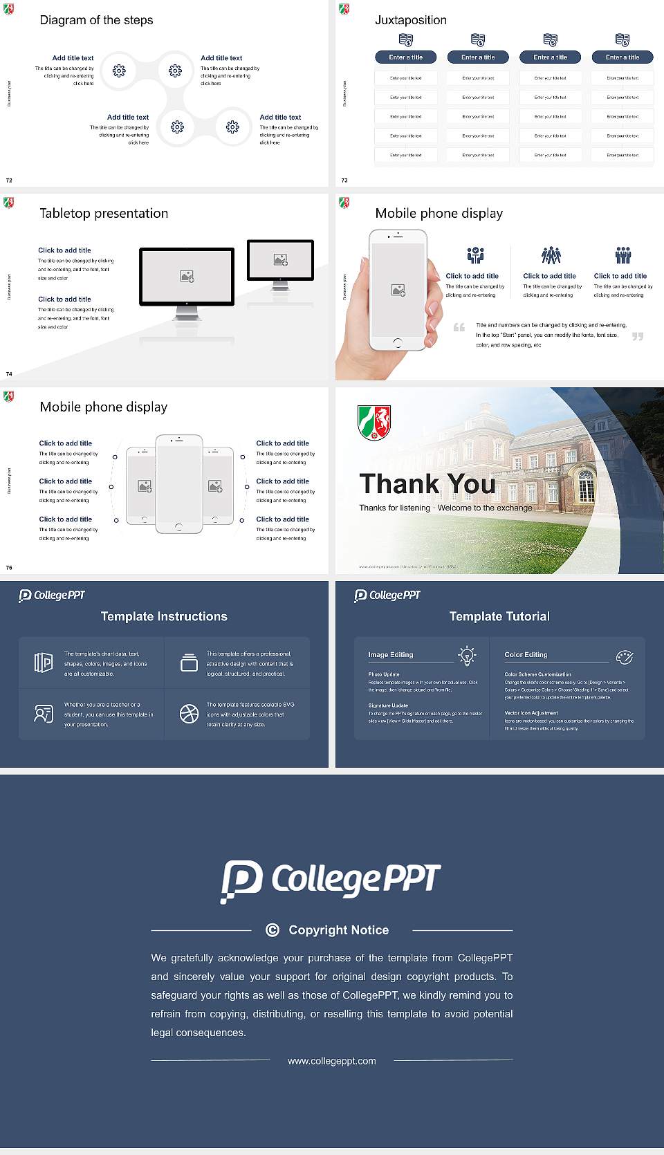 University of Finance NRW Competition/Entrepreneurship Contest PPT Template16:9 ratio PPT effect preview image9