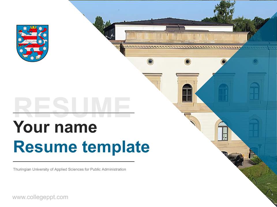 Thuringian University of Applied Sciences for Public Administration Resume PPT Template4:3 ratio PPT effect preview image5