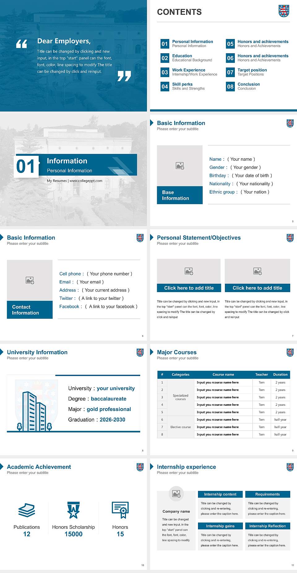 Thuringian University of Applied Sciences for Public Administration Resume PPT Template4:3 ratio PPT effect preview image2