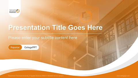 Rosenheim Technical University of Applied Sciences – Mühldorf am Inn campus Lecture Sharing and Networking Event PPT Template