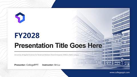 University of Applied Sciences for Small and Medium-Sized Enterprises – Berlin campus Academic Presentation/Research Findings Report PPT Template