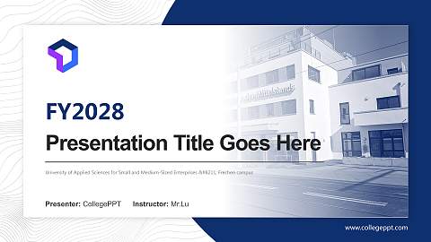 University of Applied Sciences for Small and Medium-Sized Enterprises – Frechen campus Academic Presentation/Research Findings Report PPT Template