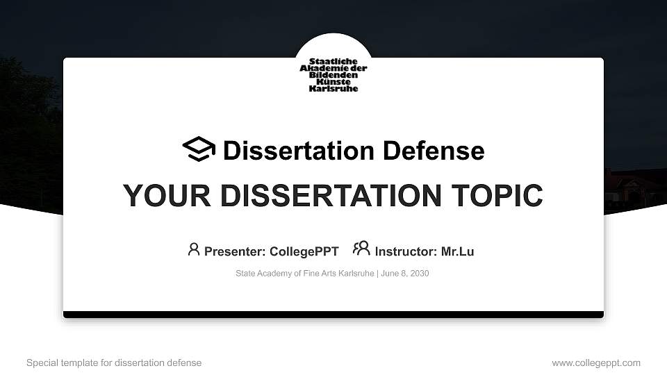 State Academy of Fine Arts Karlsruhe Graduation Thesis Defense PPT Template16:9 ratio PPT effect preview image