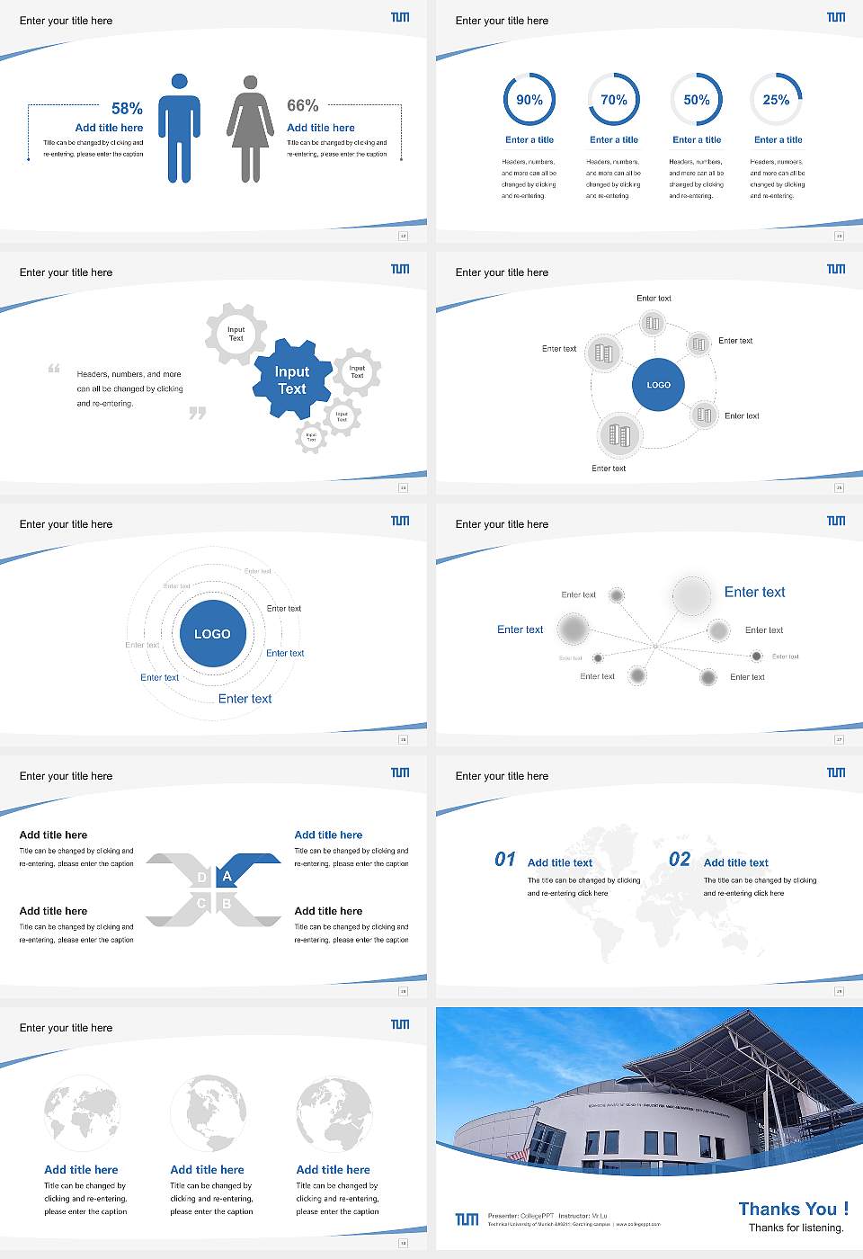 Technical University of Munich – Garching campus Course/Courseware Creation PPT Template16:9 ratio PPT effect preview image4