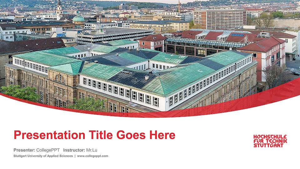 Stuttgart University of Applied Sciences Course/Courseware Creation PPT Template16:9 ratio PPT effect preview image