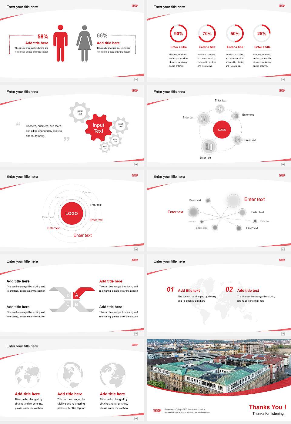 Stuttgart University of Applied Sciences Course/Courseware Creation PPT Template16:9 ratio PPT effect preview image4