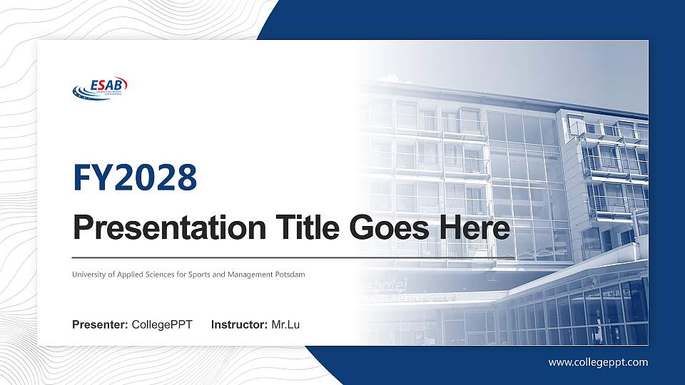 University of Applied Sciences for Sports and Management Potsdam Academic Presentation/Research Findings Report PPT Template16:9 ratio PPT effect preview image