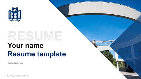 Saarland University Resume PPT Template