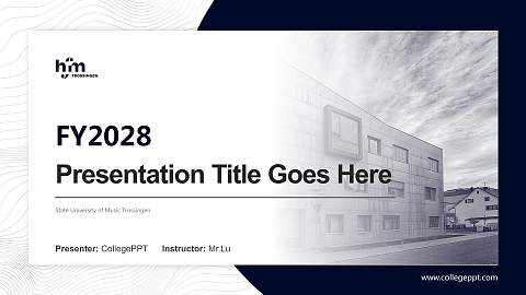 State University of Music Trossingen Academic Presentation/Research Findings Report PPT Template