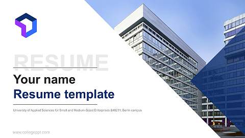 University of Applied Sciences for Small and Medium-Sized Enterprises – Berlin campus Resume PPT Template