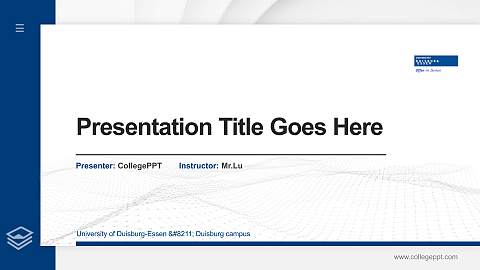 University of Duisburg-Essen – Duisburg campus Thesis Proposal/Graduation Defense PPT Template