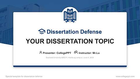 Saarland University – Homburg campus Graduation Thesis Defense PPT Template