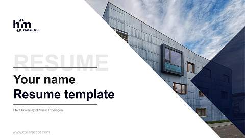 State University of Music Trossingen Resume PPT Template