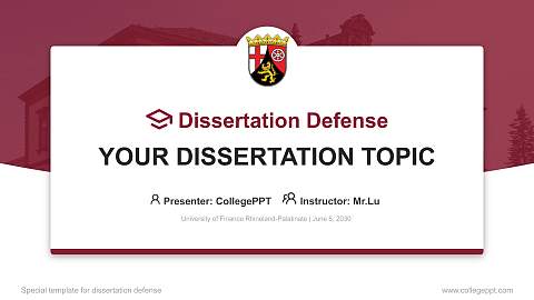 University of Finance Rhineland-Palatinate Graduation Thesis Defense PPT Template