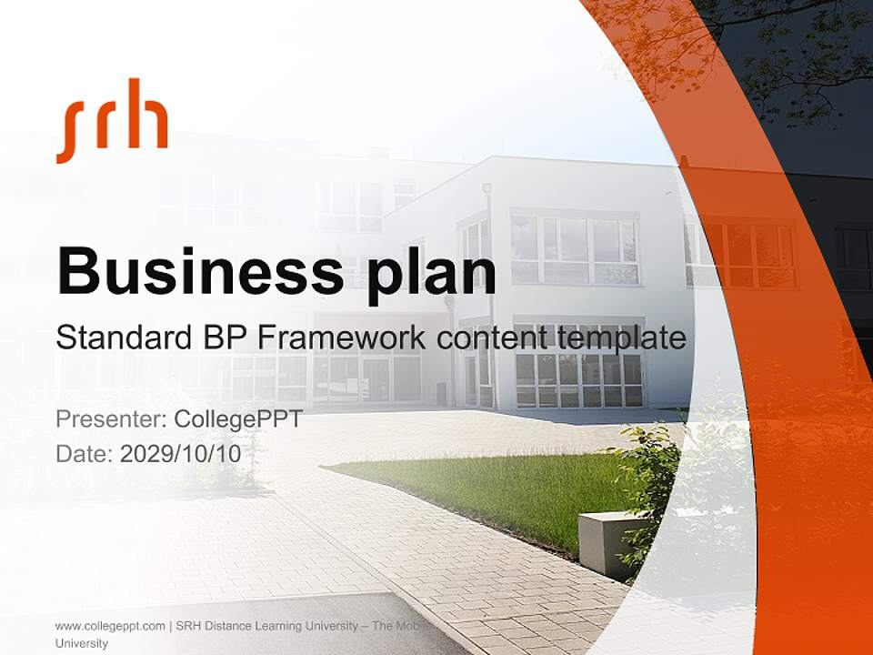 SRH Distance Learning University – The Mobile University Competition/Entrepreneurship Contest PPT Template4:3 ratio PPT effect preview image9