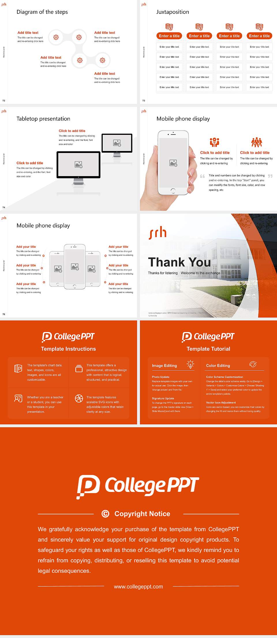 SRH Distance Learning University – The Mobile University Competition/Entrepreneurship Contest PPT Template4:3 ratio PPT effect preview image9