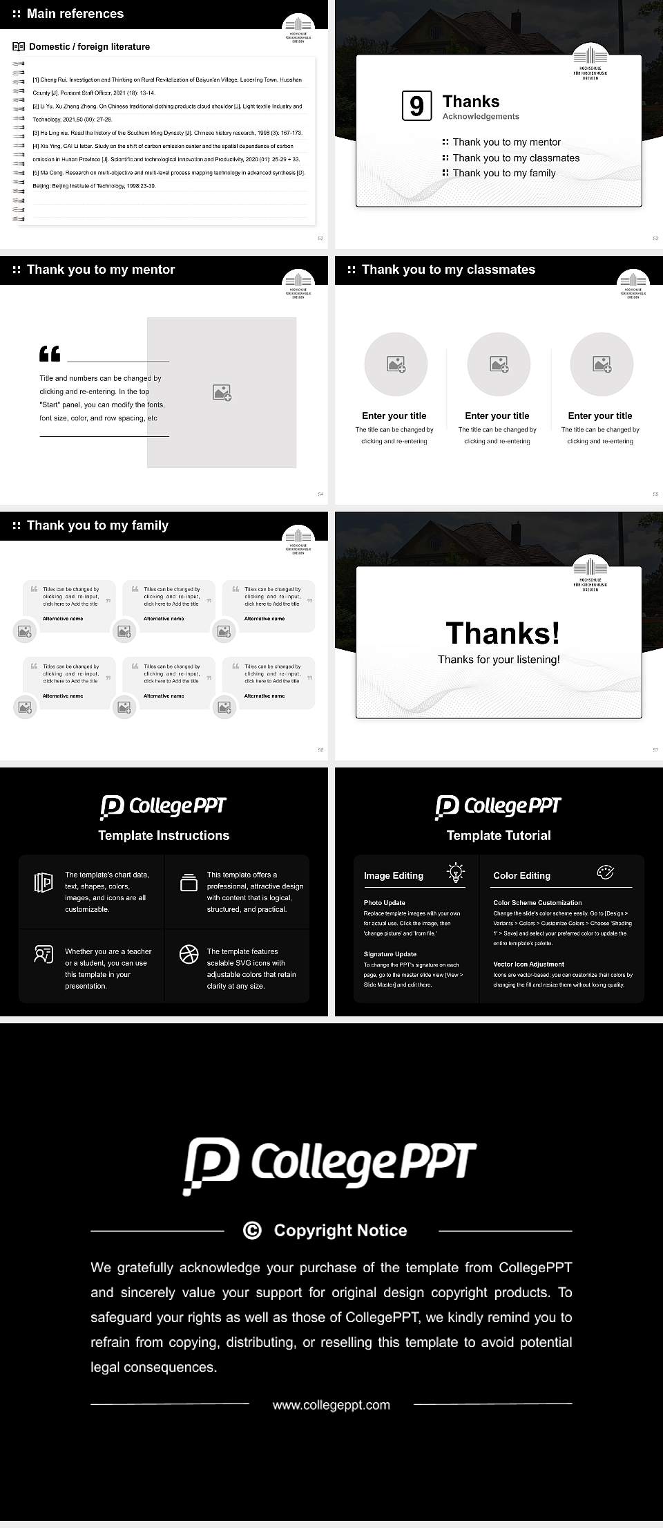 University of Church Music of the Evangelical Lutheran Church of Saxony Graduation Thesis Defense PPT Template4:3 ratio PPT effect preview image7