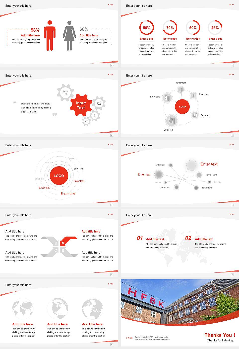 University of Fine Arts of Hamburg Course/Courseware Creation PPT Template16:9 ratio PPT effect preview image4