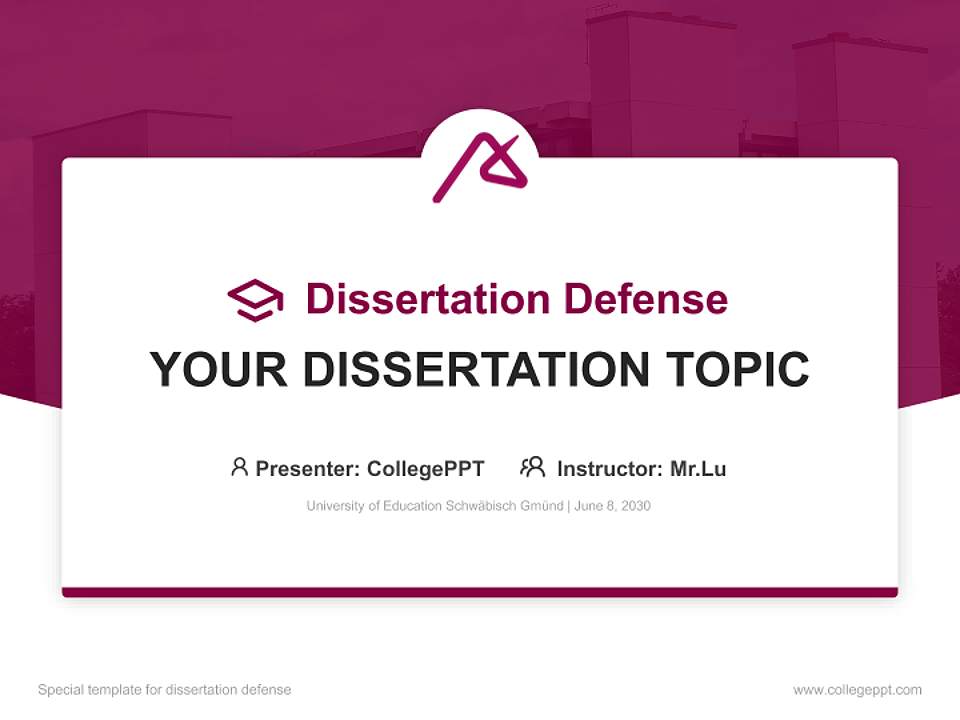 University of Education Schwäbisch Gmünd Graduation Thesis Defense PPT Template4:3 ratio PPT effect preview image7