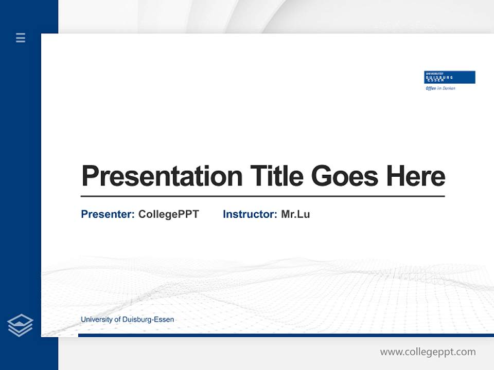 University of Duisburg-Essen Thesis Proposal/Graduation Defense PPT Template4:3 ratio PPT effect preview image5