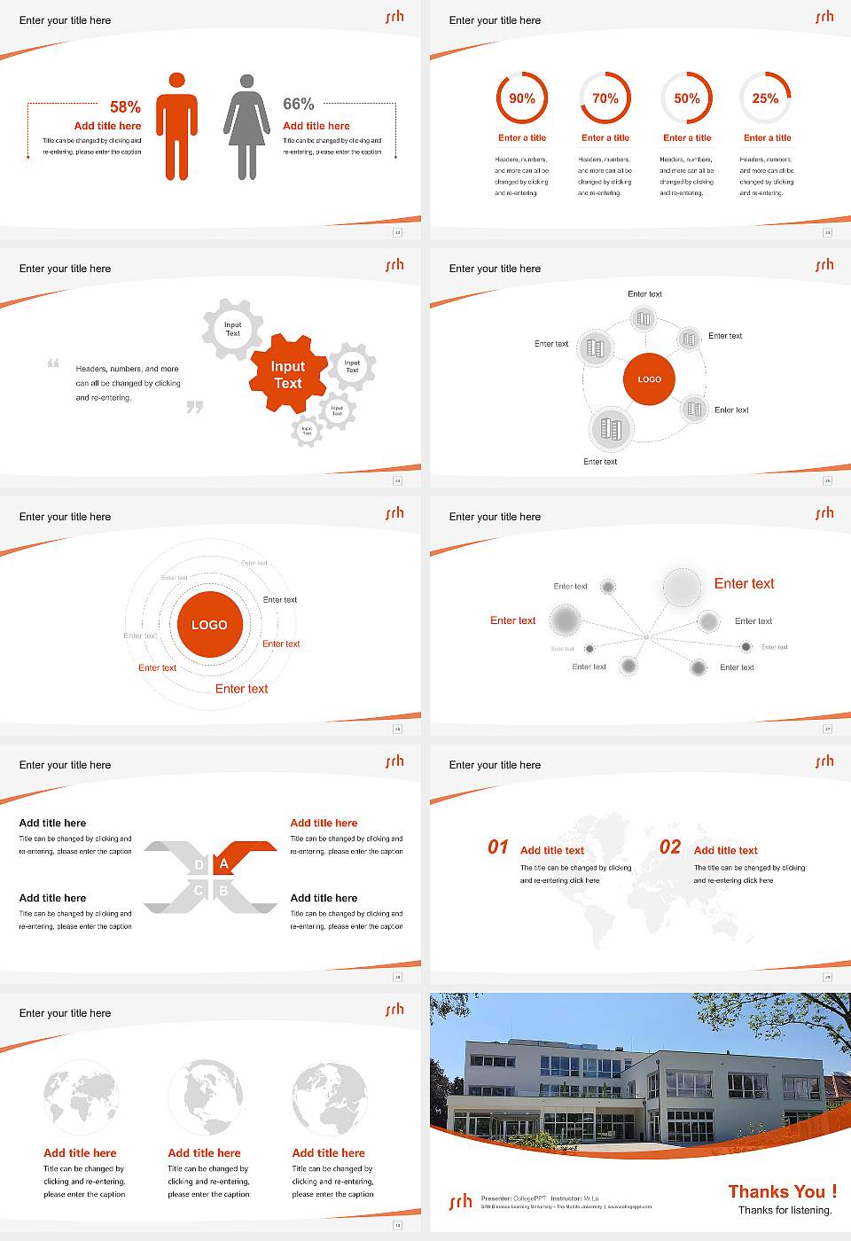 SRH Distance Learning University – The Mobile University Course/Courseware Creation PPT Template16:9 ratio PPT effect preview image4