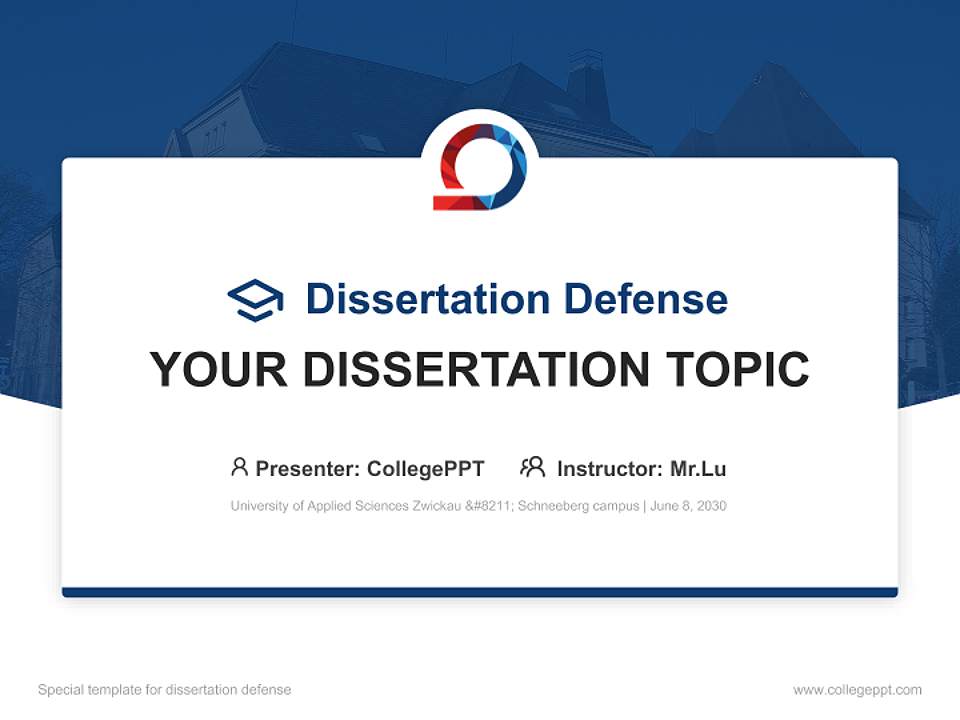 University of Applied Sciences Zwickau – Schneeberg campus Graduation Thesis Defense PPT Template4:3 ratio PPT effect preview image7