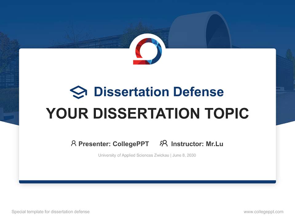 University of Applied Sciences Zwickau Graduation Thesis Defense PPT Template4:3 ratio PPT effect preview image7